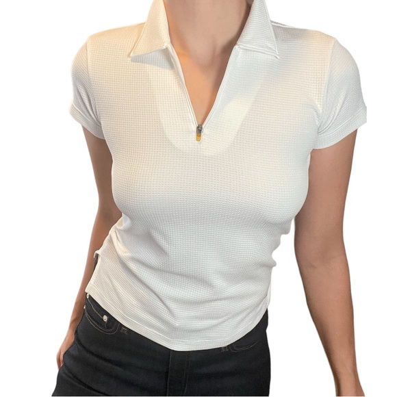 THE NORTH FACE Vapor Wick white 1/4 zip polo women's small EUC - Picture 1 of 11